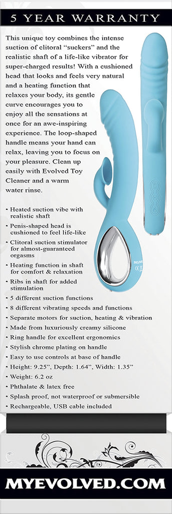 Triple Infinity Realistic Vibrator With Suction Blue - iVenuss