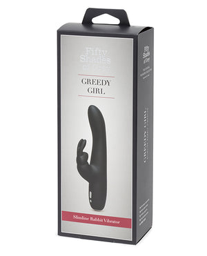 Fifty Shades Of Grey Greedy Girl Rechargeable Slimline Rabbit Vibrator - iVenuss