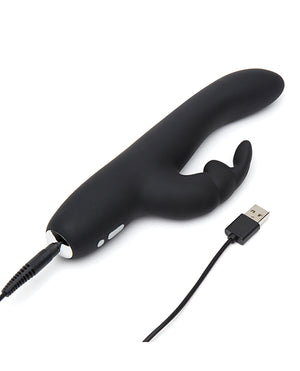 Fifty Shades Of Grey Greedy Girl Rechargeable Slimline Rabbit Vibrator - iVenuss