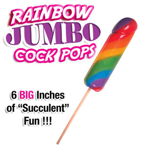 Jumbo Rainbow Cock Pops 6pc Display - iVenuss