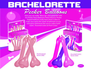 Pecker Balloons Asst 6pc Box - iVenuss