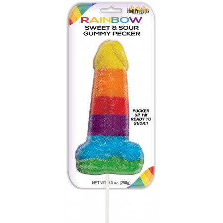 Sweet & Sour Jumbo Rainbow Gummy Cock Pop - iVenuss