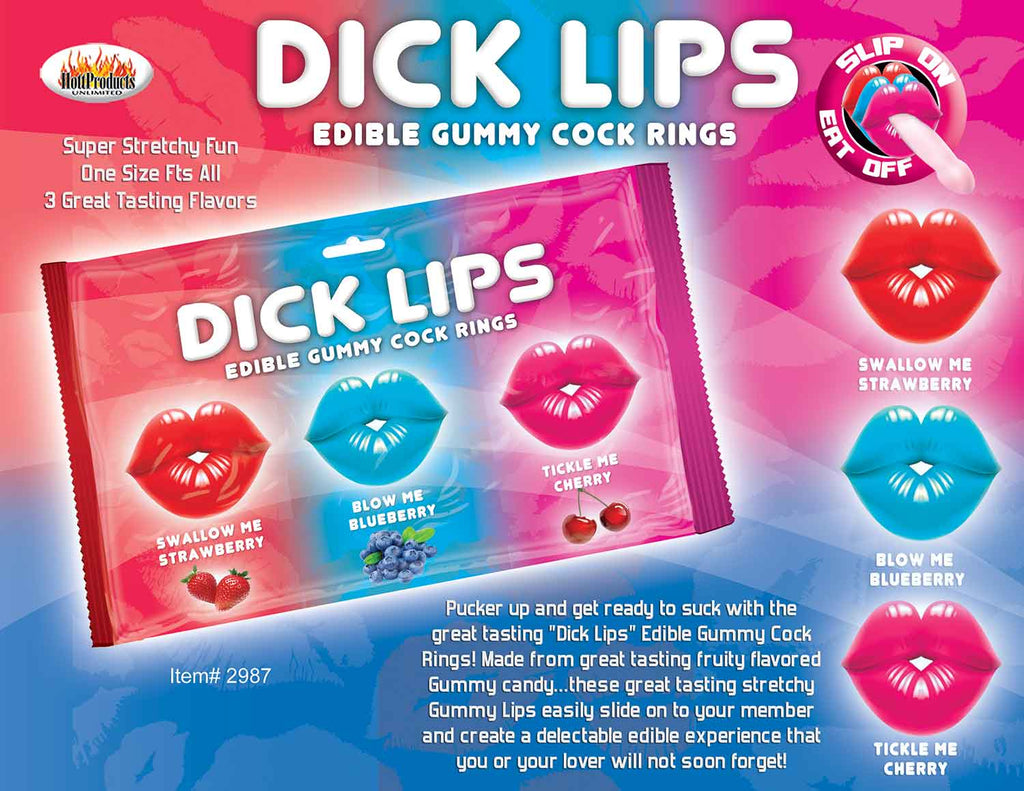 Dick Lips Gummy Cock Ring 3pk - iVenuss