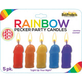 Rainbow Pecker Party Candles 5pk - iVenuss