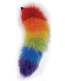 Rainbow Foxy Tail W-stainless Steel Butt Plug - iVenuss