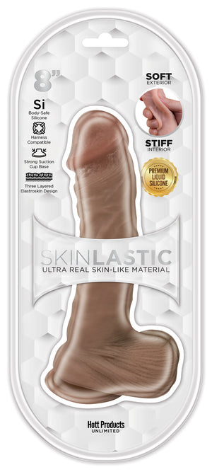 Skinsations Skinlastic Sliding Skin 8in Dildo W- Suction Base