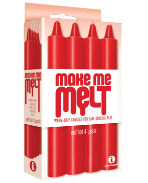 The 9's Make Me Melt Sensual Warm-drip Candles 4pk Red - iVenuss