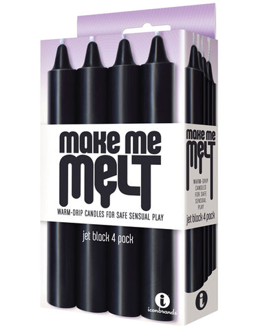 The 9's Make Me Melt Sensual Warm-drip Candles 4pk Black - iVenuss