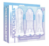 The 9's Vibrating Sextenders 3 Pack Nubbed Contoured Ribbed - iVenuss