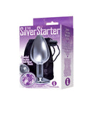 9's Silver Starter Bejeweled Steel Plug Violet - iVenuss