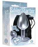 9's Silver Starter Heart Bejeweled Steel Plug Diamond - iVenuss
