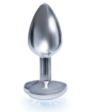 9's Silver Starter Heart Bejeweled Steel Plug Diamond - iVenuss