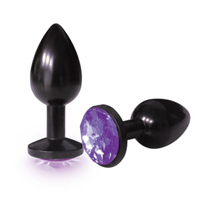 9's Silver Starter Anodized Bejeweled Steel Plug Violet - iVenuss