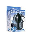9's Silver Starter Anodized Bejeweled Steel Plug Cobalt - iVenuss