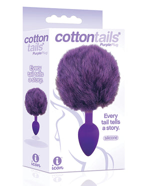 The 9's Cottontails Silicone Bunny Tail Butt Plug Purple - iVenuss
