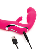 Happy Rabbit Rechargeable Pink Vibrating Strapless Strap On - iVenuss