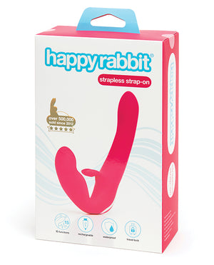 Happy Rabbit Rechargeable Pink Vibrating Strapless Strap On - iVenuss