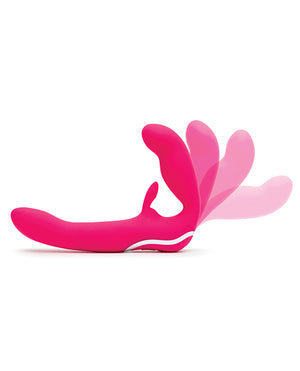 Happy Rabbit Rechargeable Pink Vibrating Strapless Strap On - iVenuss