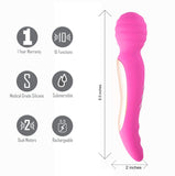 Zoe Rechargeable Dual Vibrating Wand Hot Pink - iVenuss