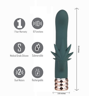 Kusha 10 Function Rechargeable Silicone Cannabis Rabbit - iVenuss