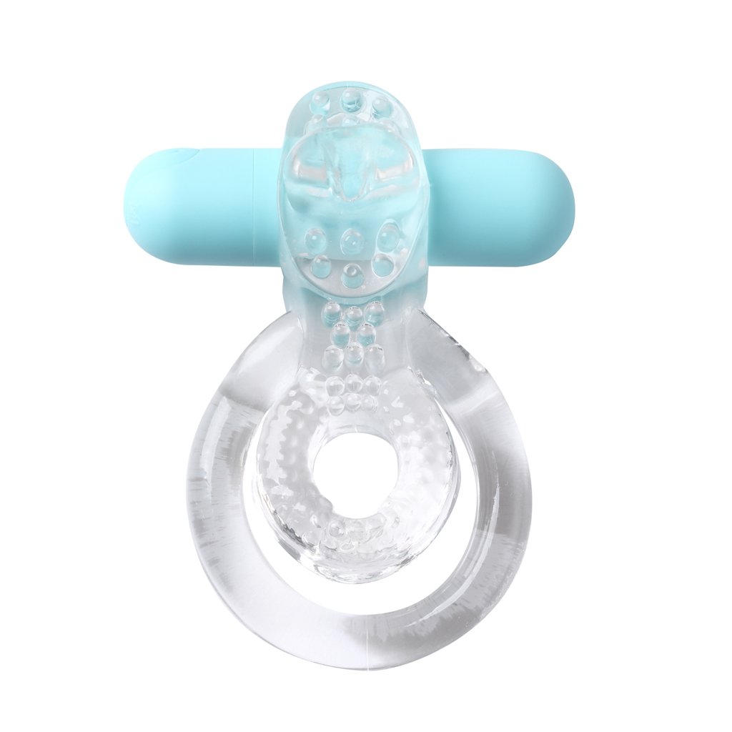Jayden Rechargeable Vibrating Cock Ring Clear Sleeve - iVenuss