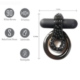 Jagger Rechargeable Vibrating Cock Ring Black Sleeve - iVenuss