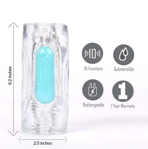 Aster Clear Stroker W- Rechargeable Bullet