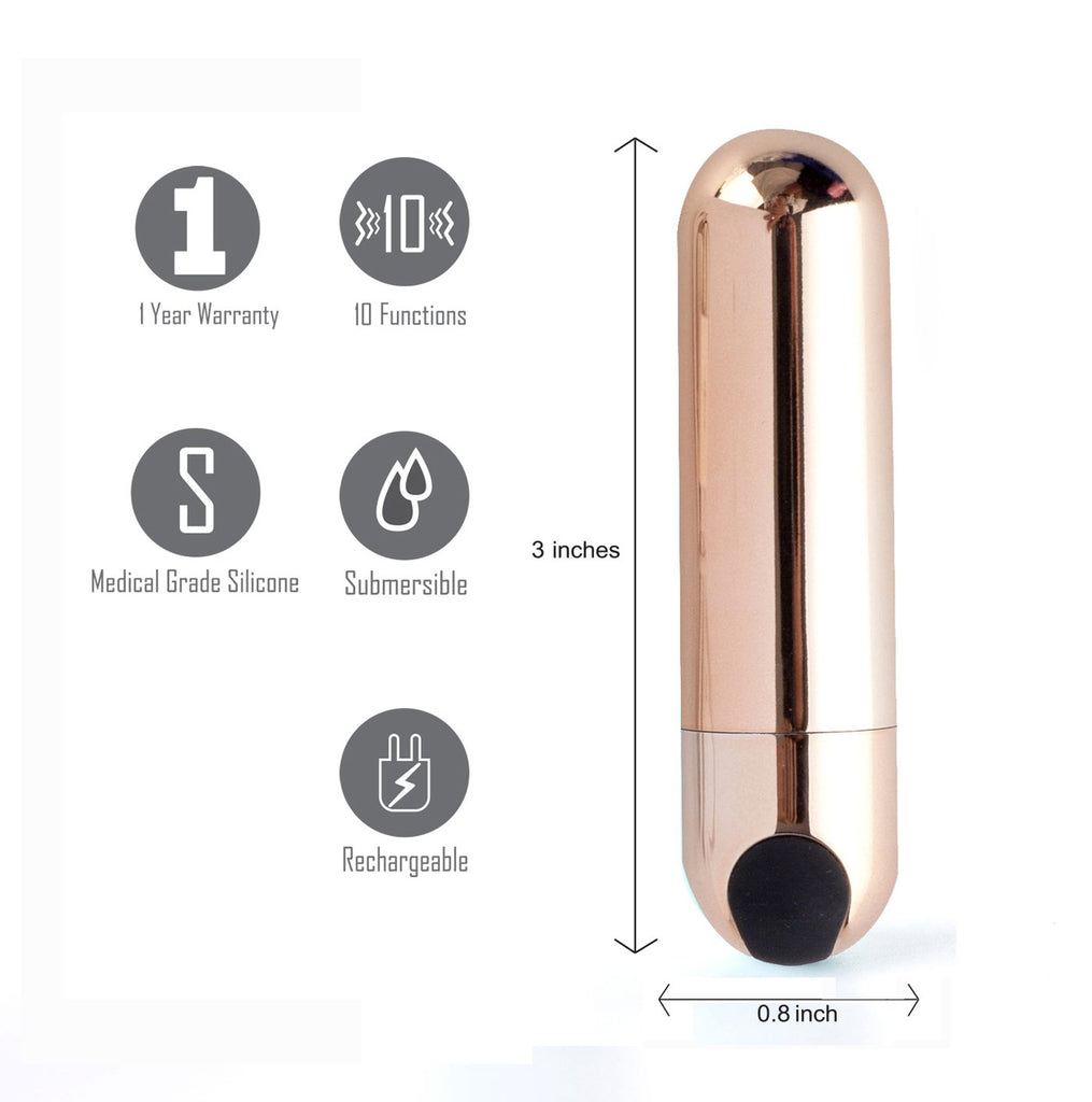 Jessi Rechargeable Mini Bullet Rose Gold - iVenuss
