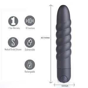 Lola Rechargeable Twisty Bullet Black - iVenuss