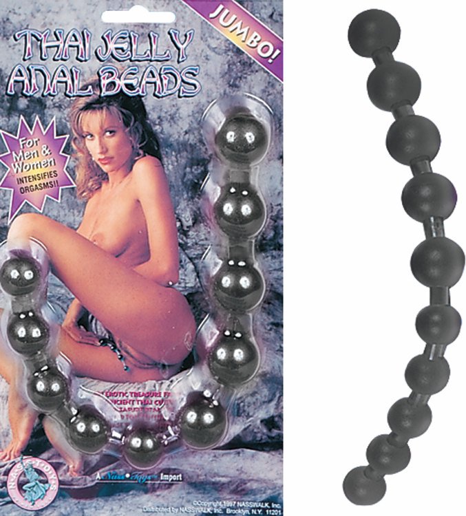 Thai Jelly Anal Beads-black - iVenuss