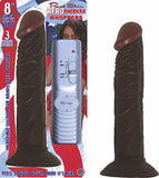 Afro American Whopper Vibrating 8in Brown - iVenuss