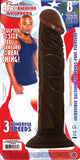 Afro American Whopper Vibrating 8in Brown - iVenuss