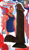 Afro American Whopper W-balls Vibrating 8in Brown - iVenuss