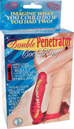 Double Penetrator Cockring Red - iVenuss
