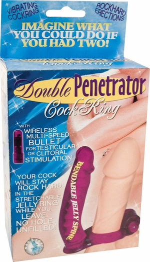 Double Penetrator Cockring Purple - iVenuss