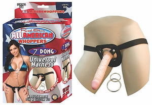 All American 7in Dong W-universal Harness Flesh - iVenuss
