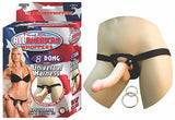All American 8in Dong W-universal Harness Flesh - iVenuss