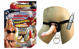 All American Vib 8in Dong W-universal Harness Flesh