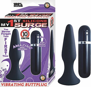 My First Silicone Vib. Butt Plug Black - iVenuss