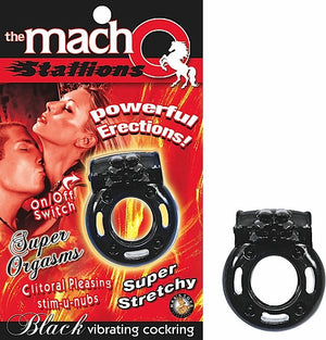 Macho Stallions Cockring Black Vib. - iVenuss