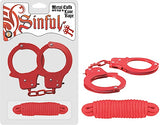 Sinful Metal Cuffs W-love Rope Red - iVenuss