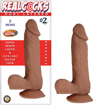 Real Cocks Dual Layered #2 Brown 7 " - iVenuss