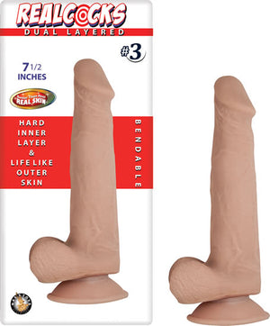 Real Cocks Dual Layered #3 Flesh 7 1-2 " - iVenuss