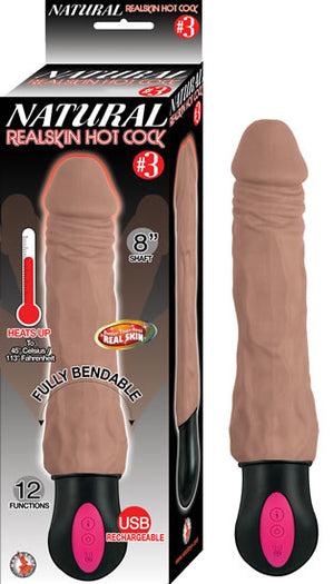 Natural Realskin Hot Cock #3 Brown Vibrating Dildo - iVenuss