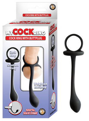 My Cockring Cockring W- Butt Plug Black - iVenuss