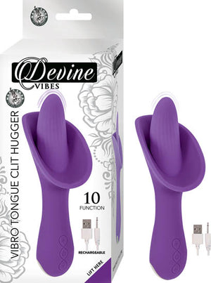 Devine Vibes Vibro Tongue Clit Hugger Purple - iVenuss
