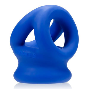 Tri Squeeze Cocksling Ball Stretcher Oxballs Silicone Tpr Blend Cobalt Ice - iVenuss