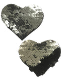 Pastease Silver & Black Color Changing Sequin Hearts