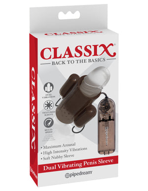 Classix Dual Vibrating Penis Sleeve Smoke - iVenuss