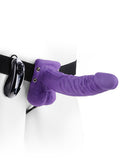 Fetish Fantasy 7 Vibrating Hollow Strap On W-balls Purple " - iVenuss